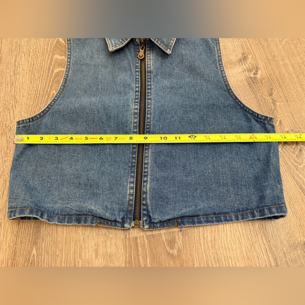 Vintage 90s Karen Kane Denim Zip Vest XS - Picture 4 of 8